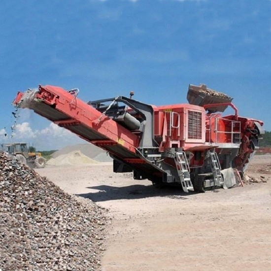 Tipo roda móvel da esteira rolante da planta do triturador de maxila montada para a mineração